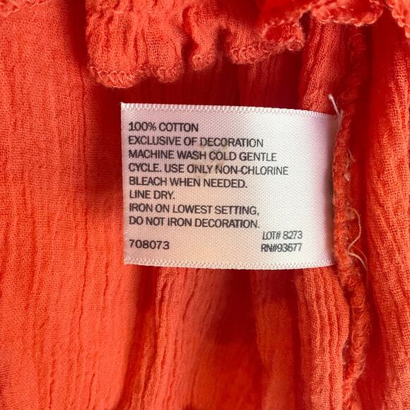 St. John's Bay Women Blouse size L Orange Sleeveless Round Neck Beaded - Picture 6 of 7